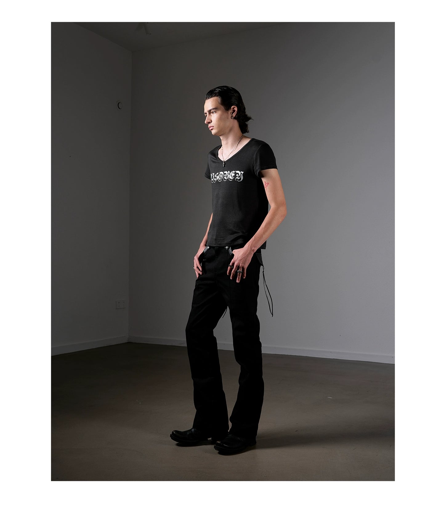 Bootcut canvas punk trousers