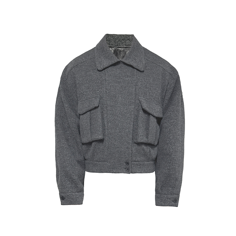 Double Pocket Wool Flight Jacket