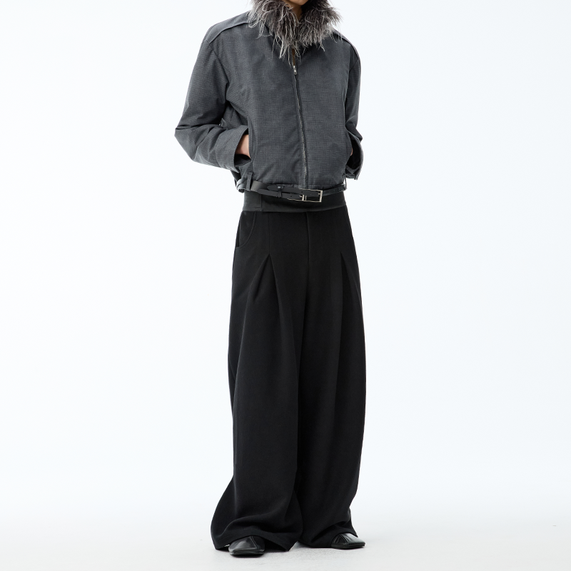 Washable Fur Collar Loop Jacket