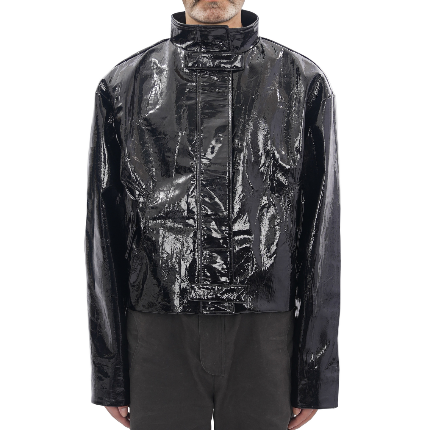 Pioneer Texture Short Biker Leather Jacket