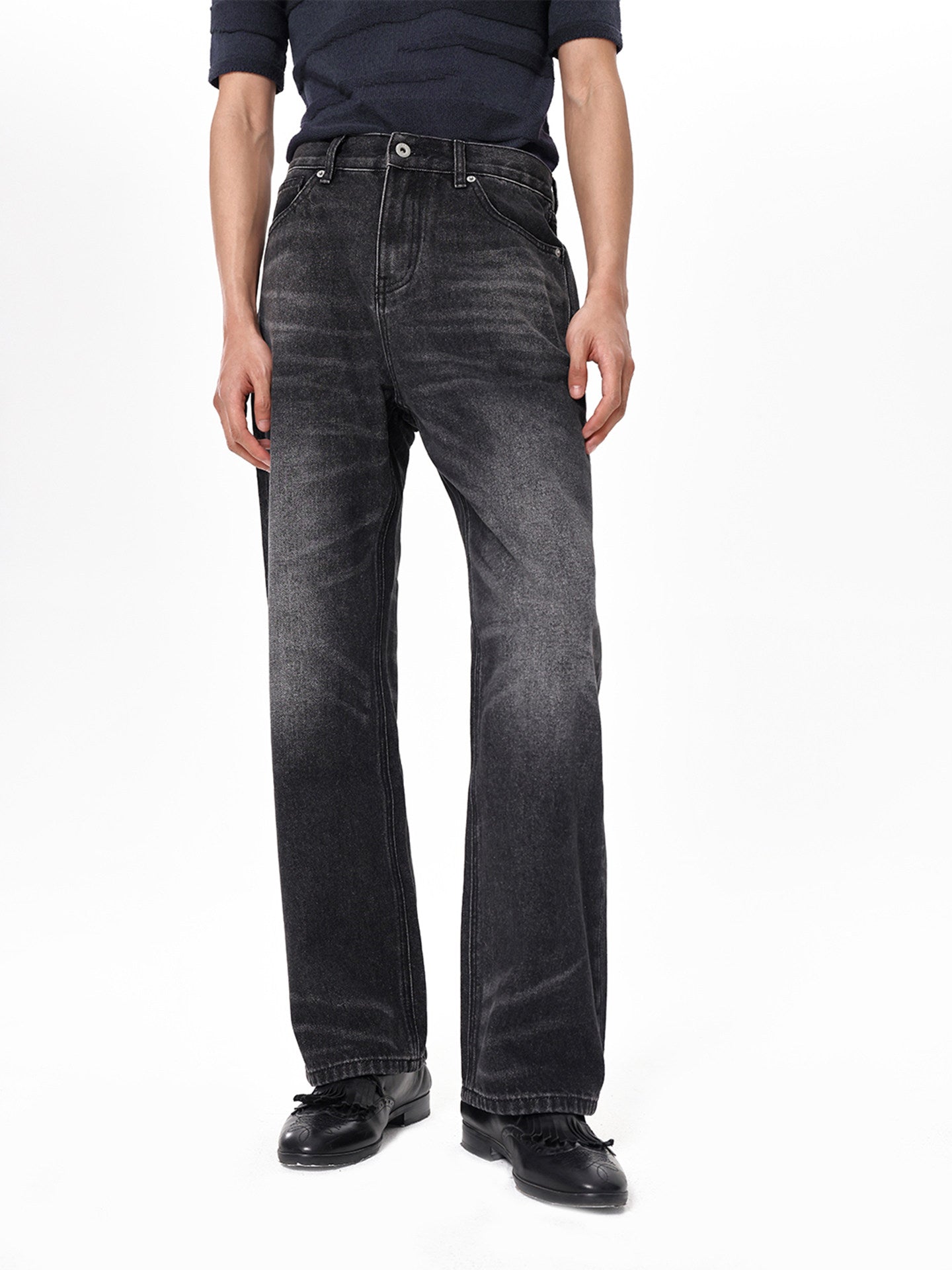 Vintage Grayscale Washed Jeans