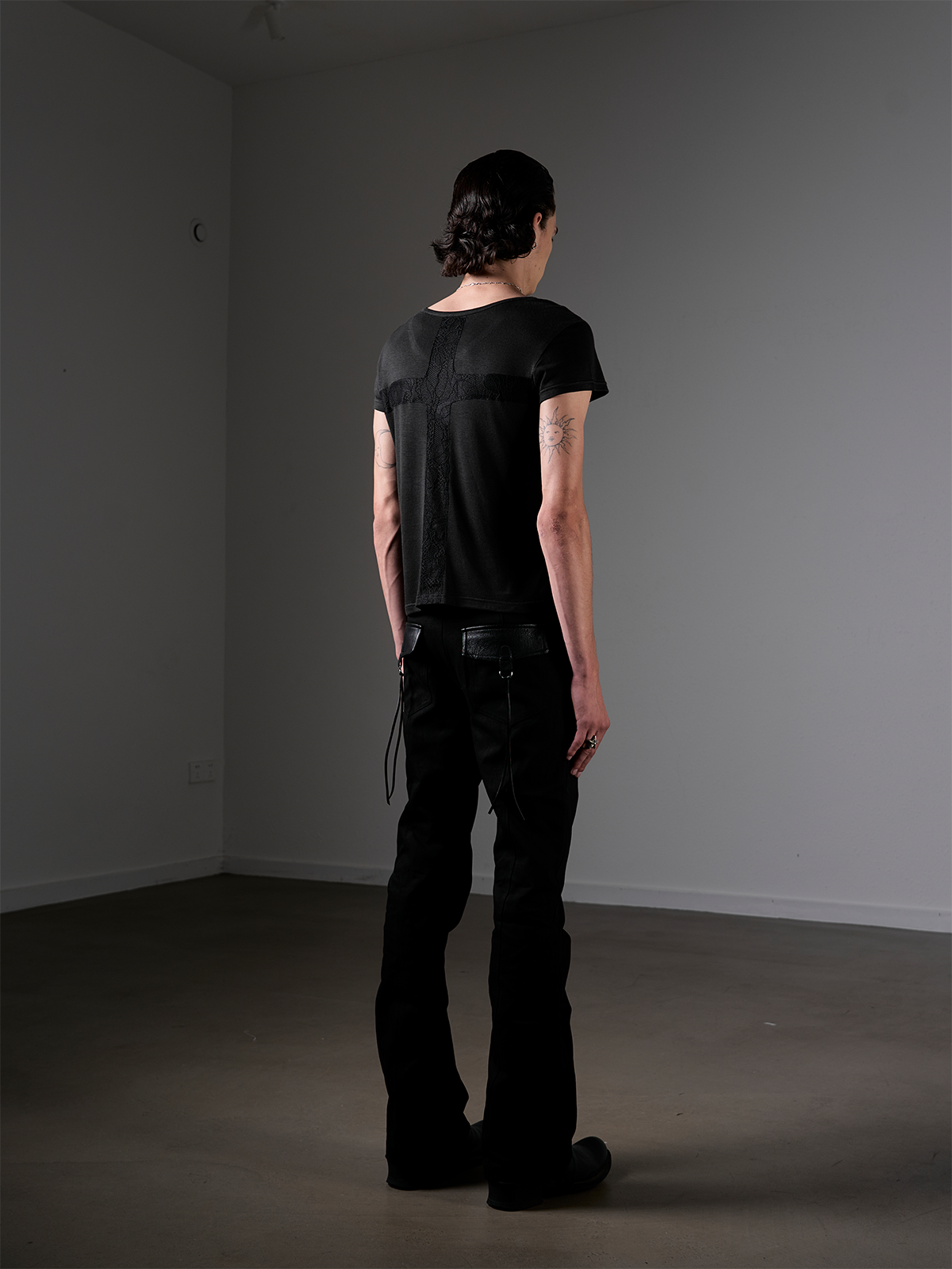 Bootcut canvas punk trousers
