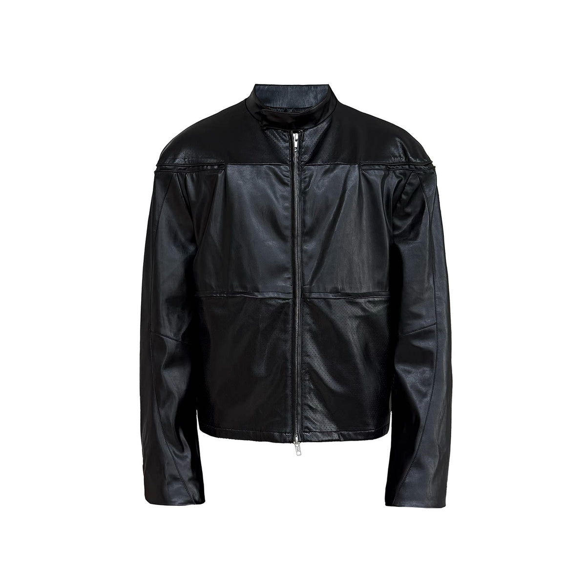 Mesh leather jacket