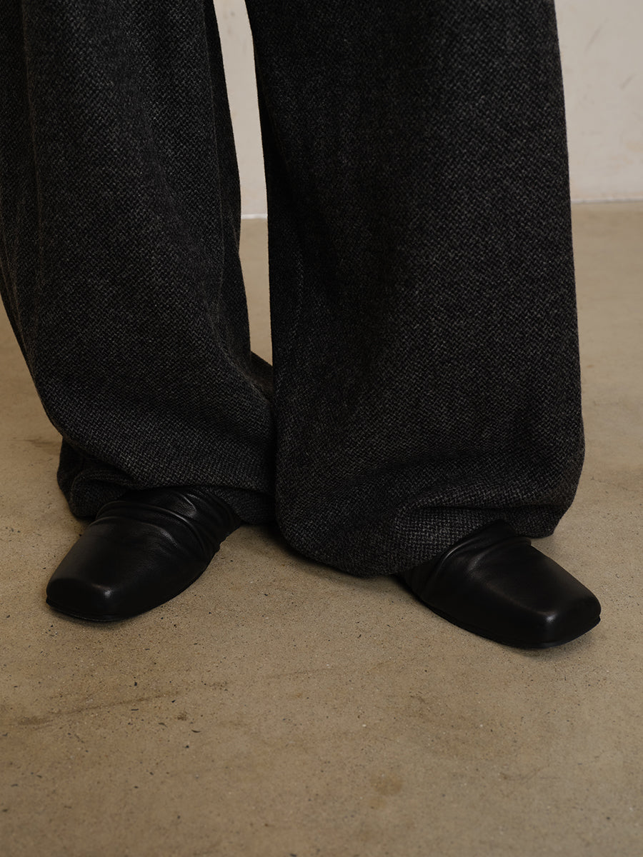 LEATHER TOP LAYER BALLET MULE