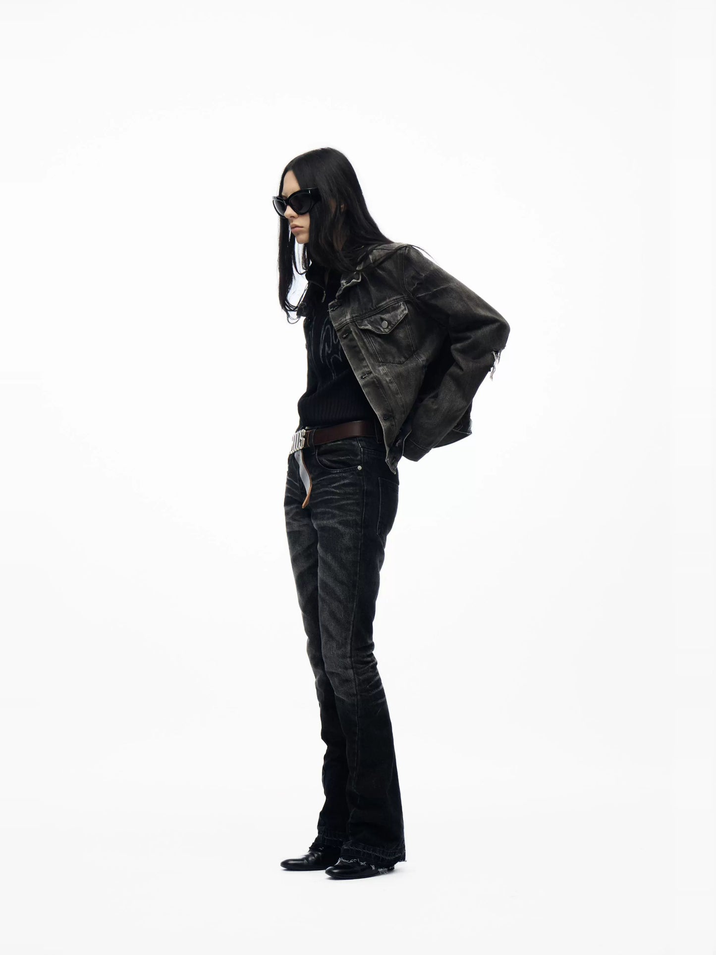 lightning washed heavy denim jacket