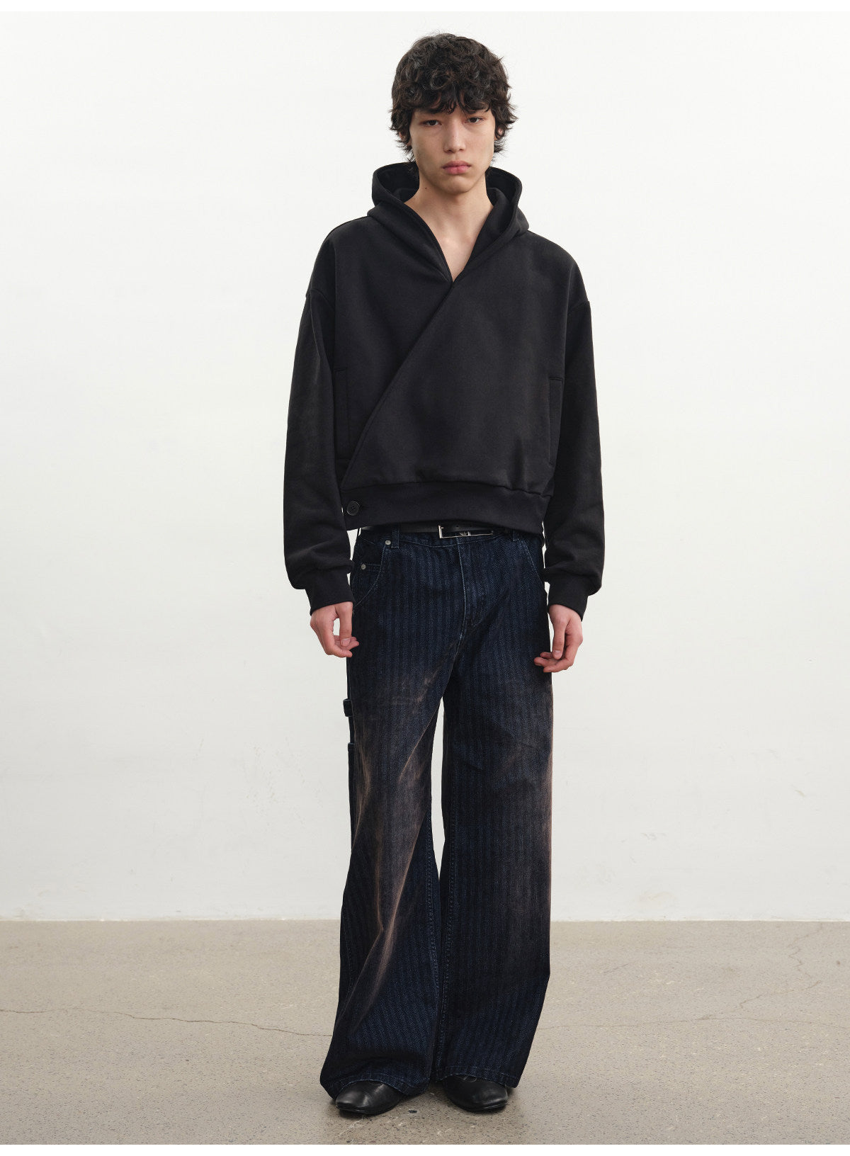 Cross-Collared Hoodie