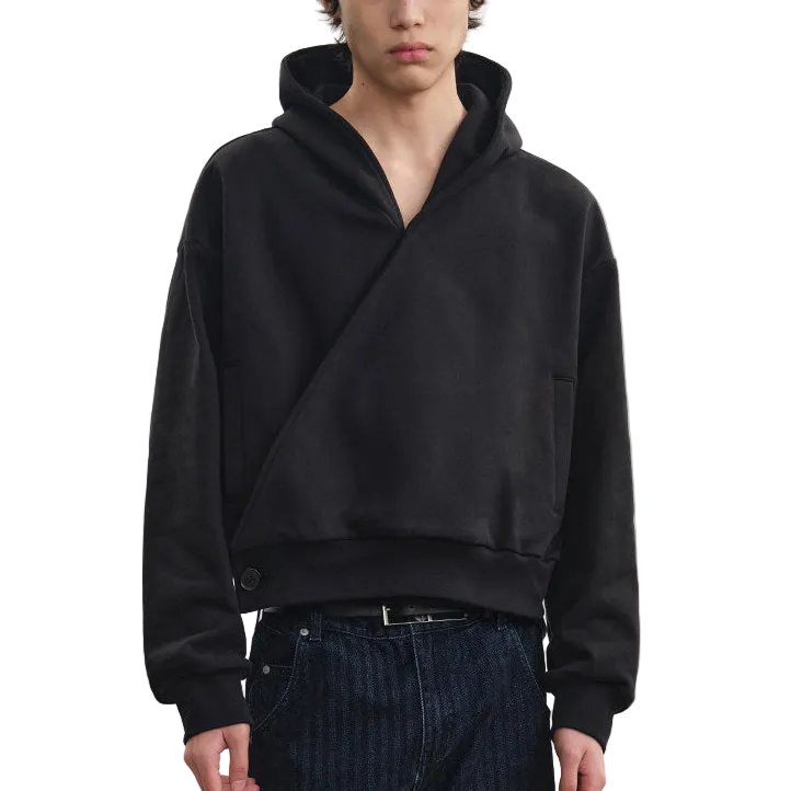 Cross-Collared Hoodie