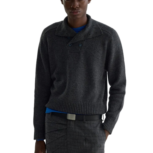Double-row stand-collar long sleeve