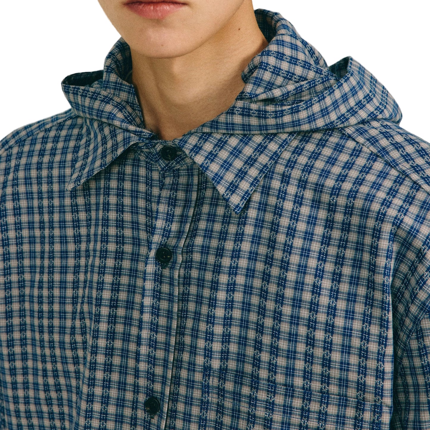 Hooded Vintage Check Shirt
