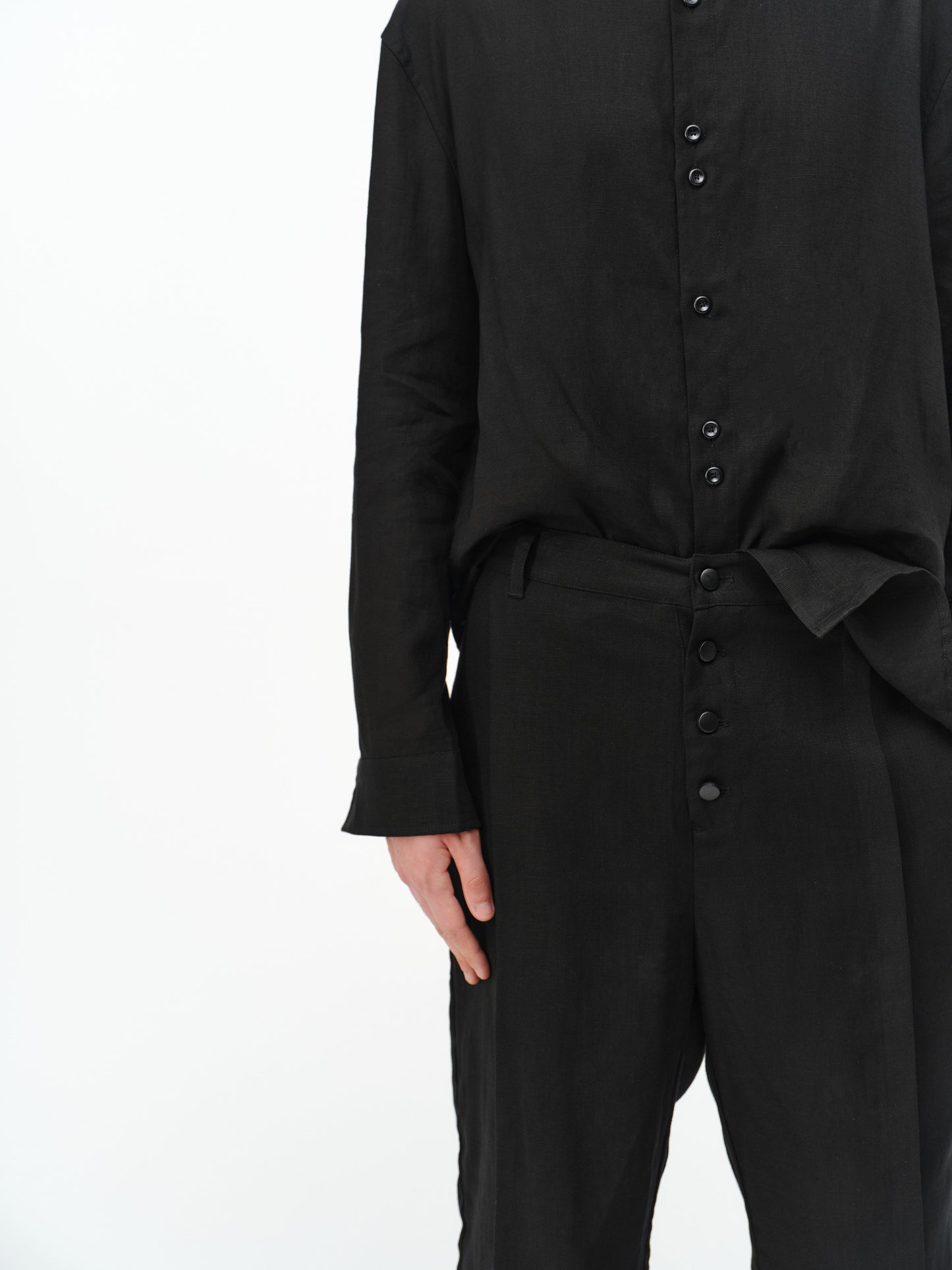 Vertical pleats draped trousers