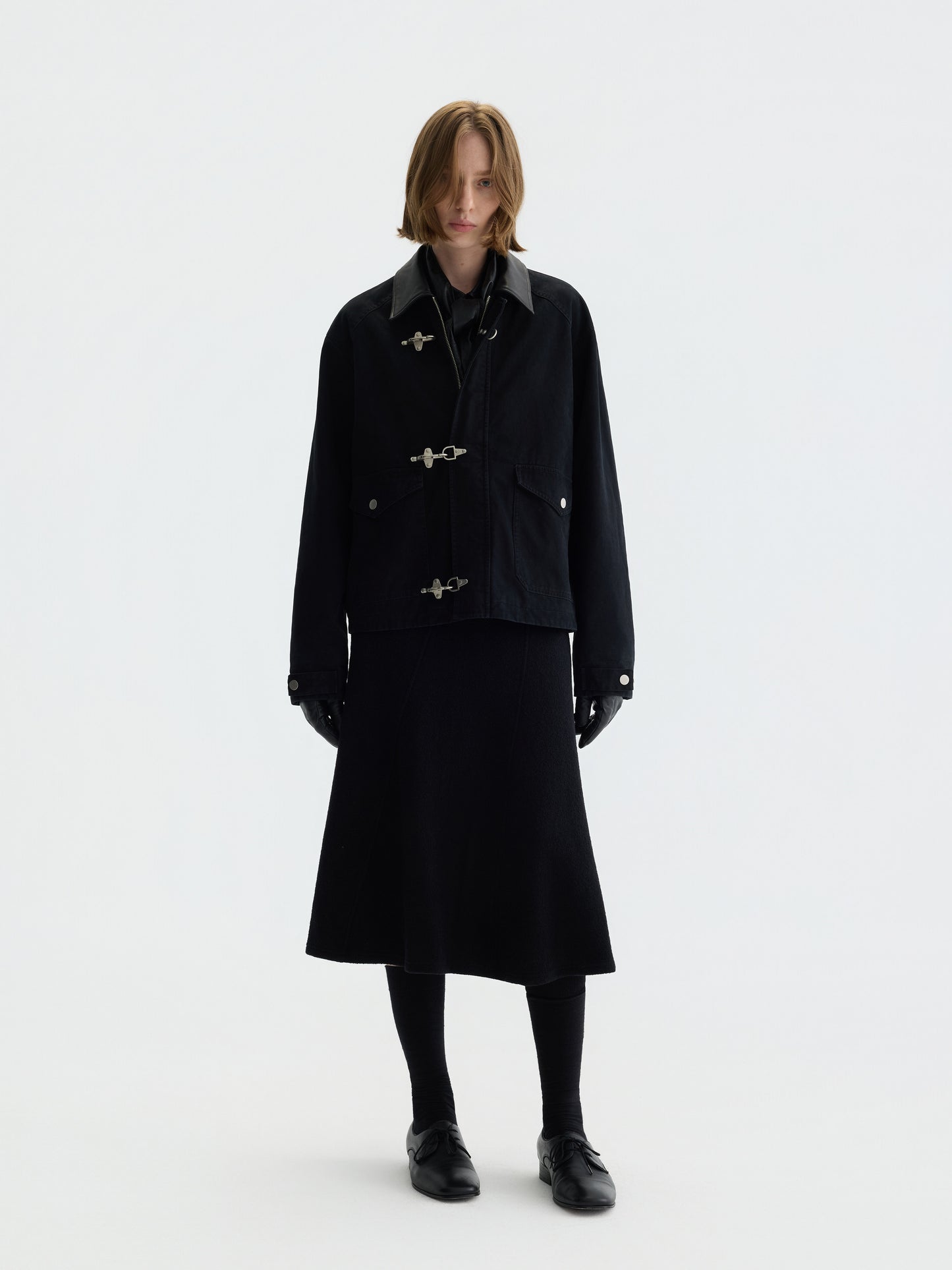 Distressed Buckle Cargo Jacket