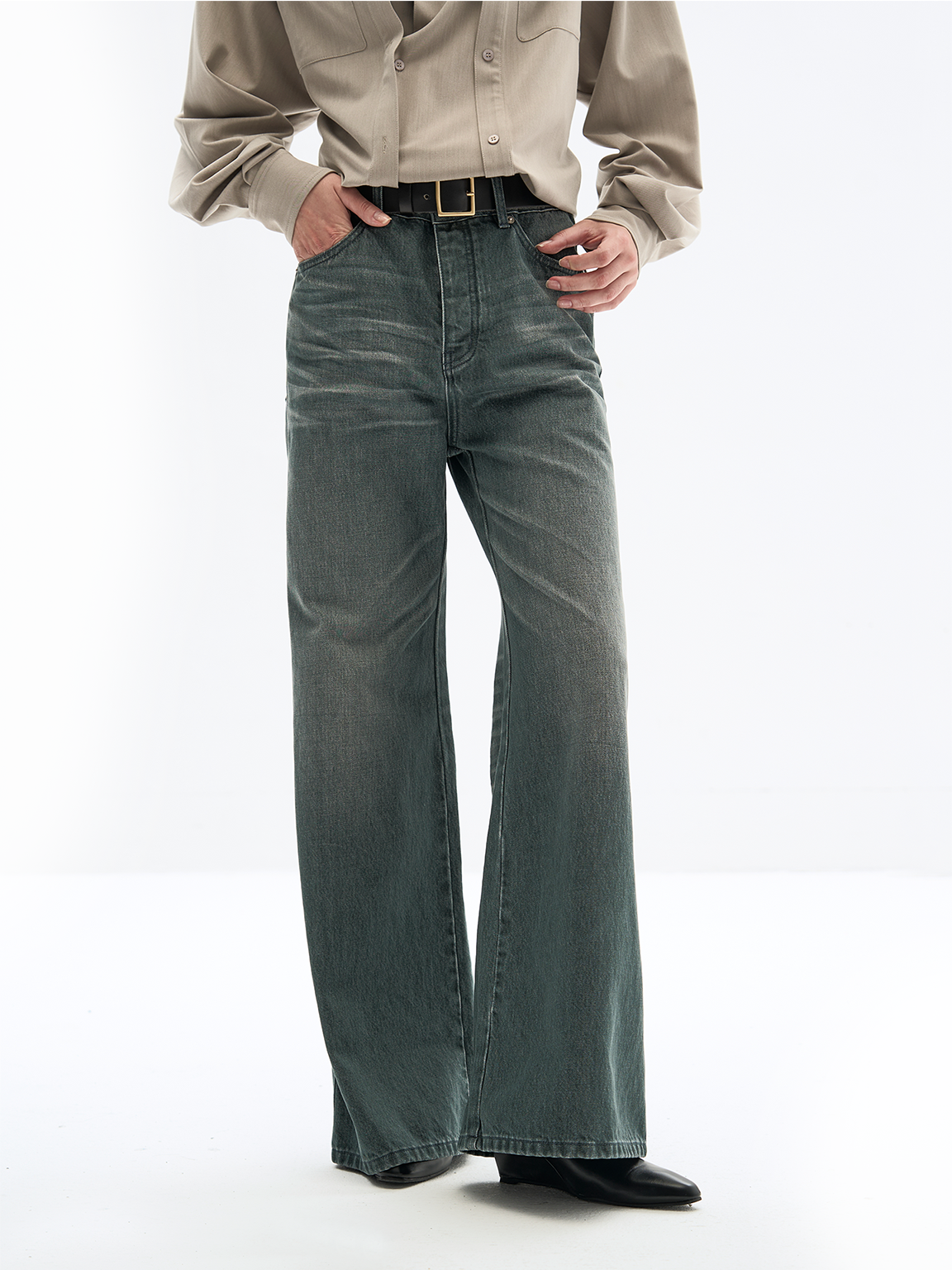Embroidered casual bootcut denim