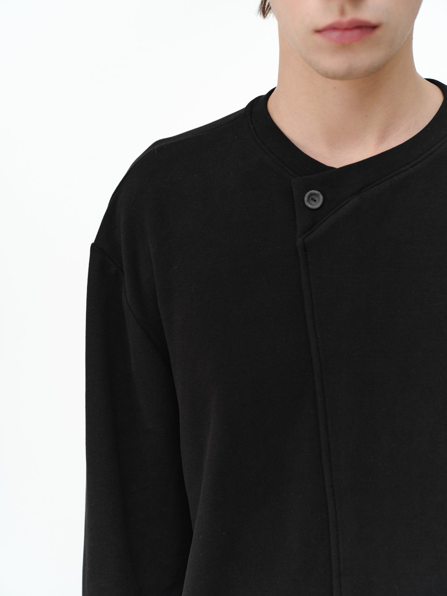 Merino wool V-neck long sleeve t-shirt