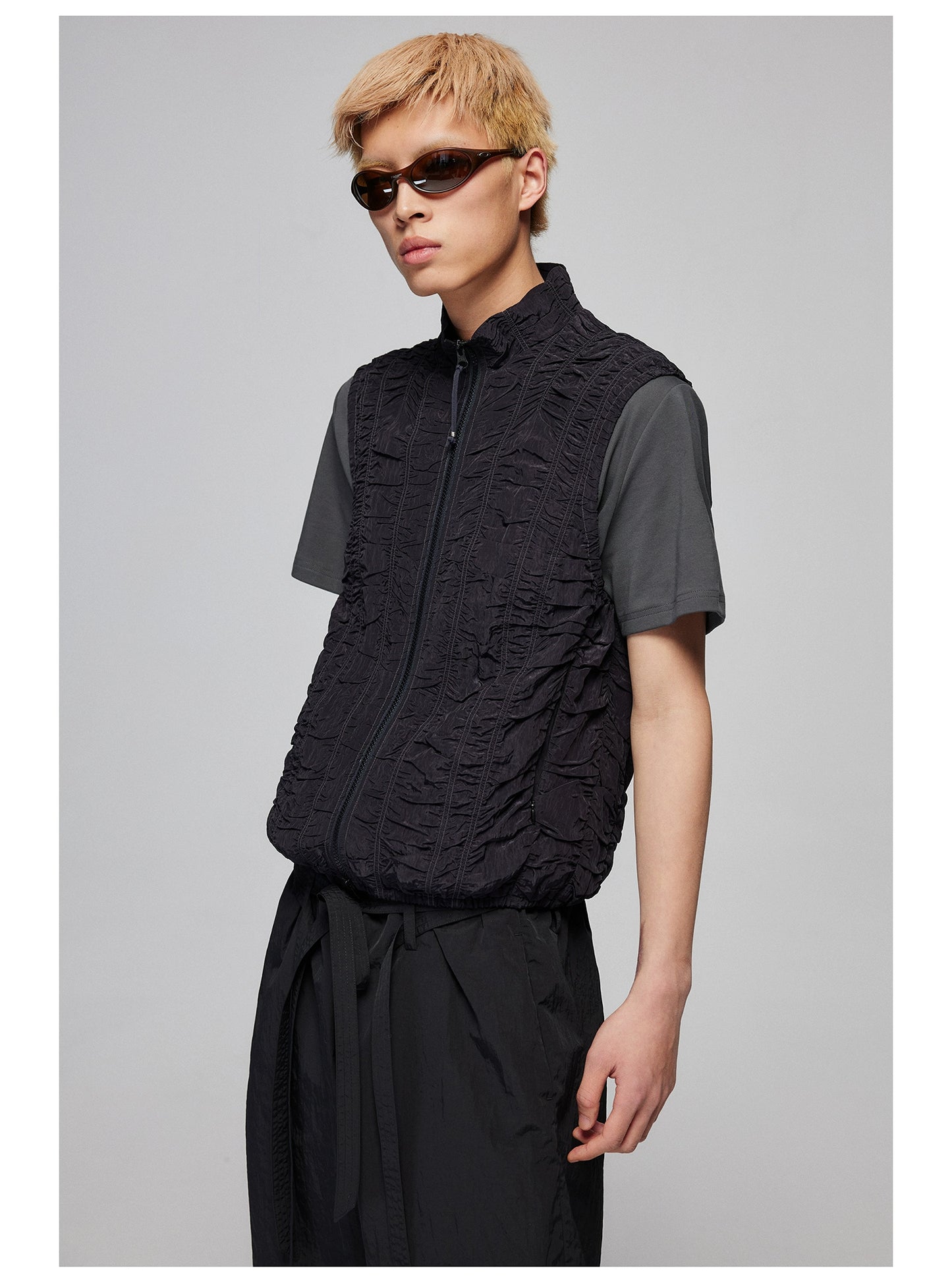 Ruched Zipper Vest