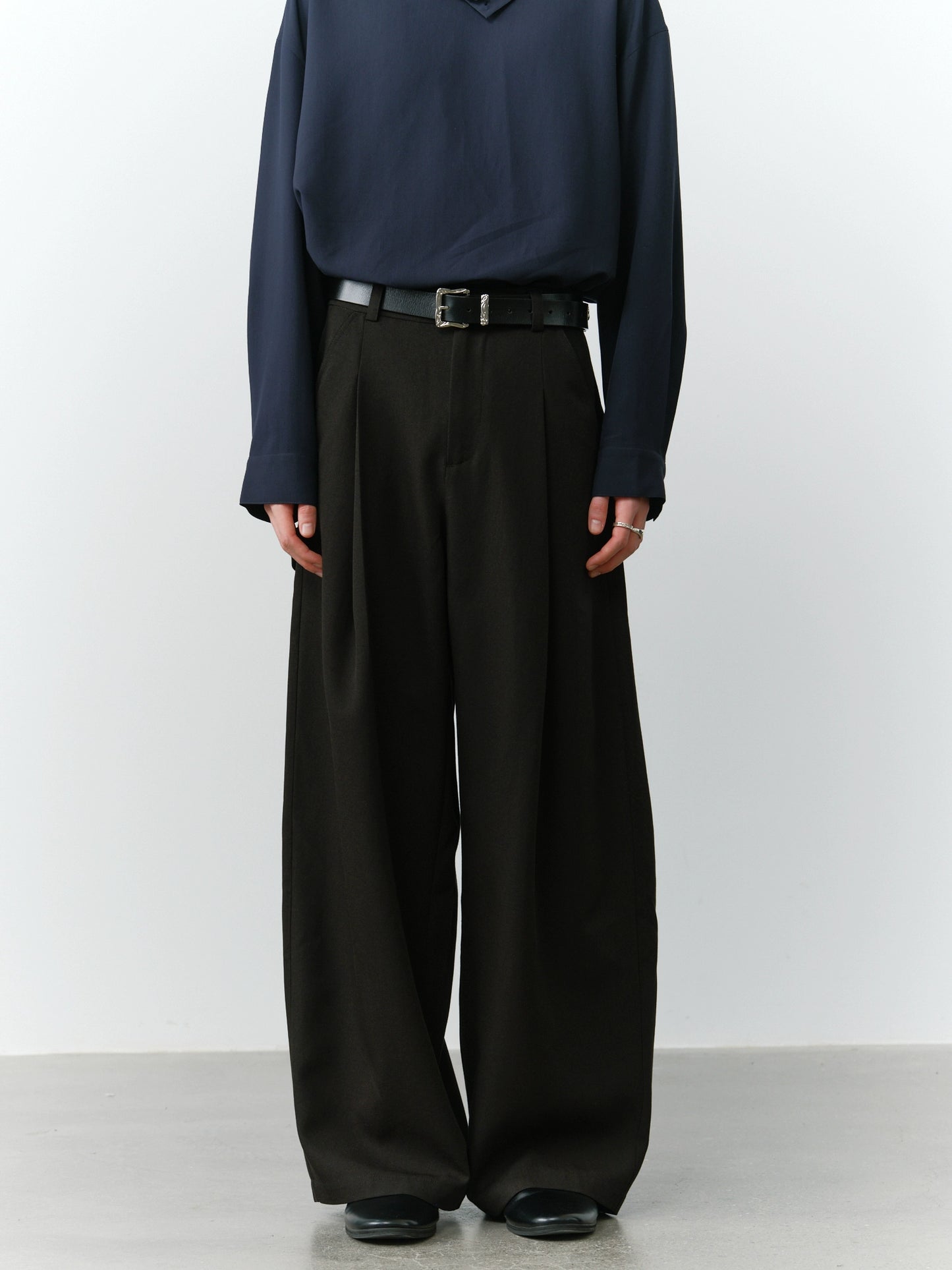 Loose Drape High-rise Trousers