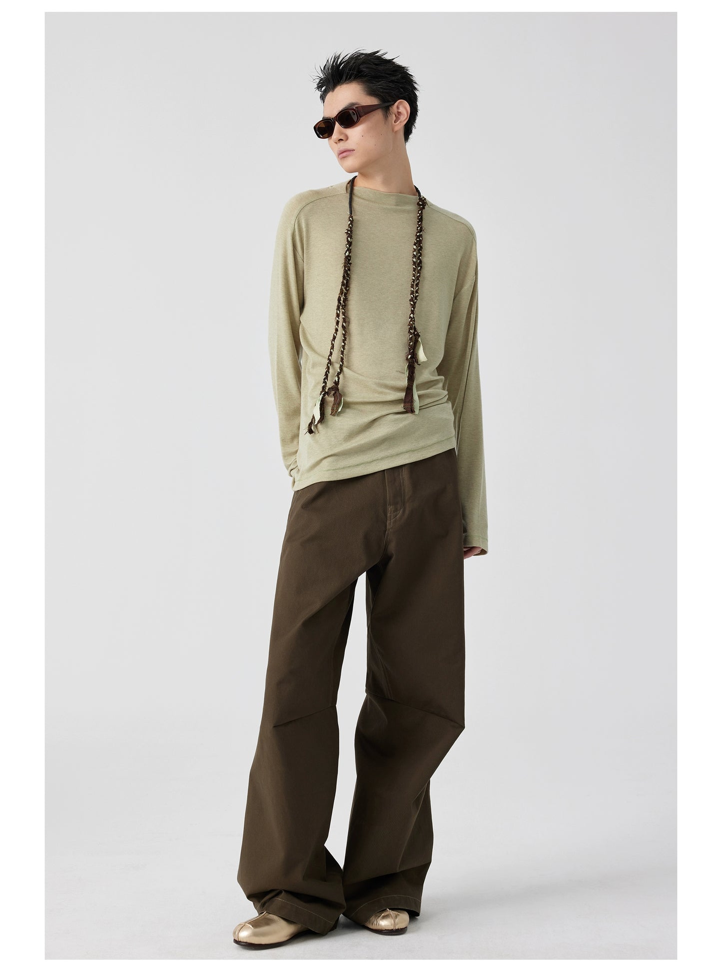 Straight-leg casual trousers