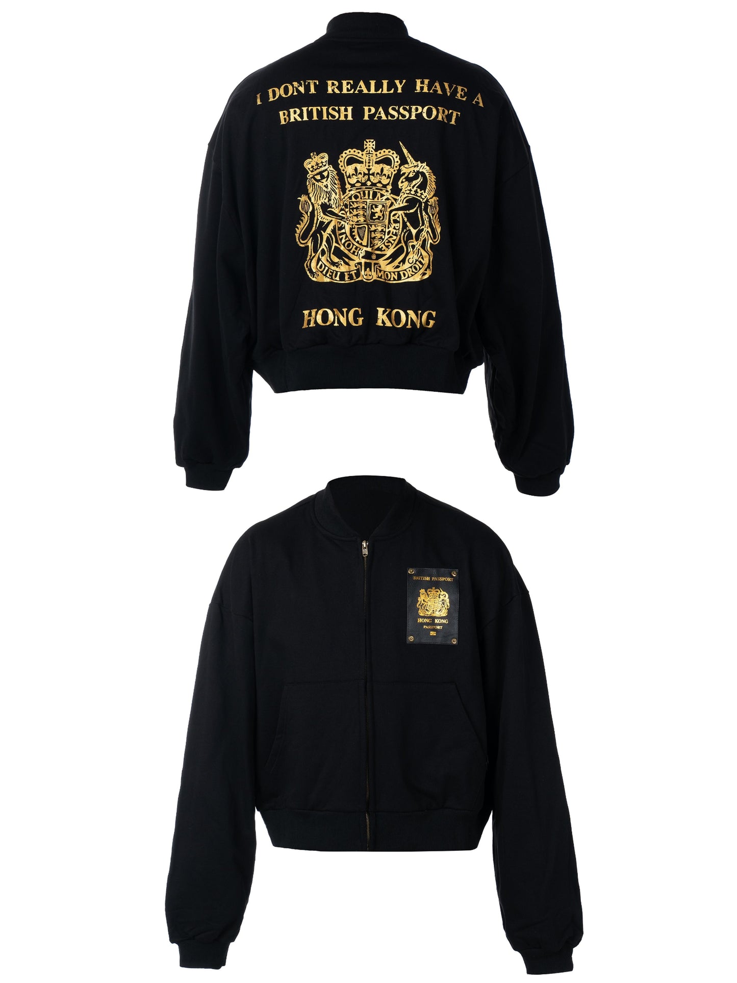 HONG KONG PASSPORT CROPPED SWEATSHIRT JACKET
