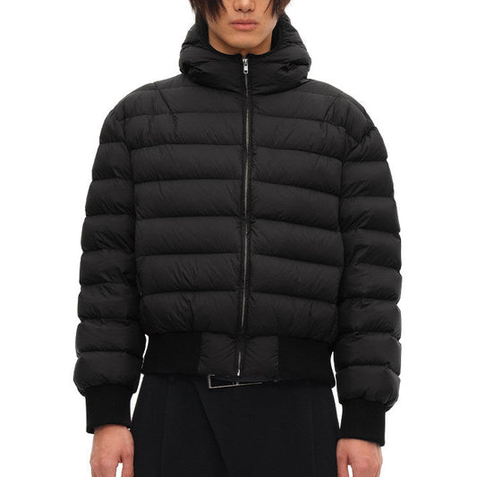 Loose Hooded Pork Rib Down Jacket