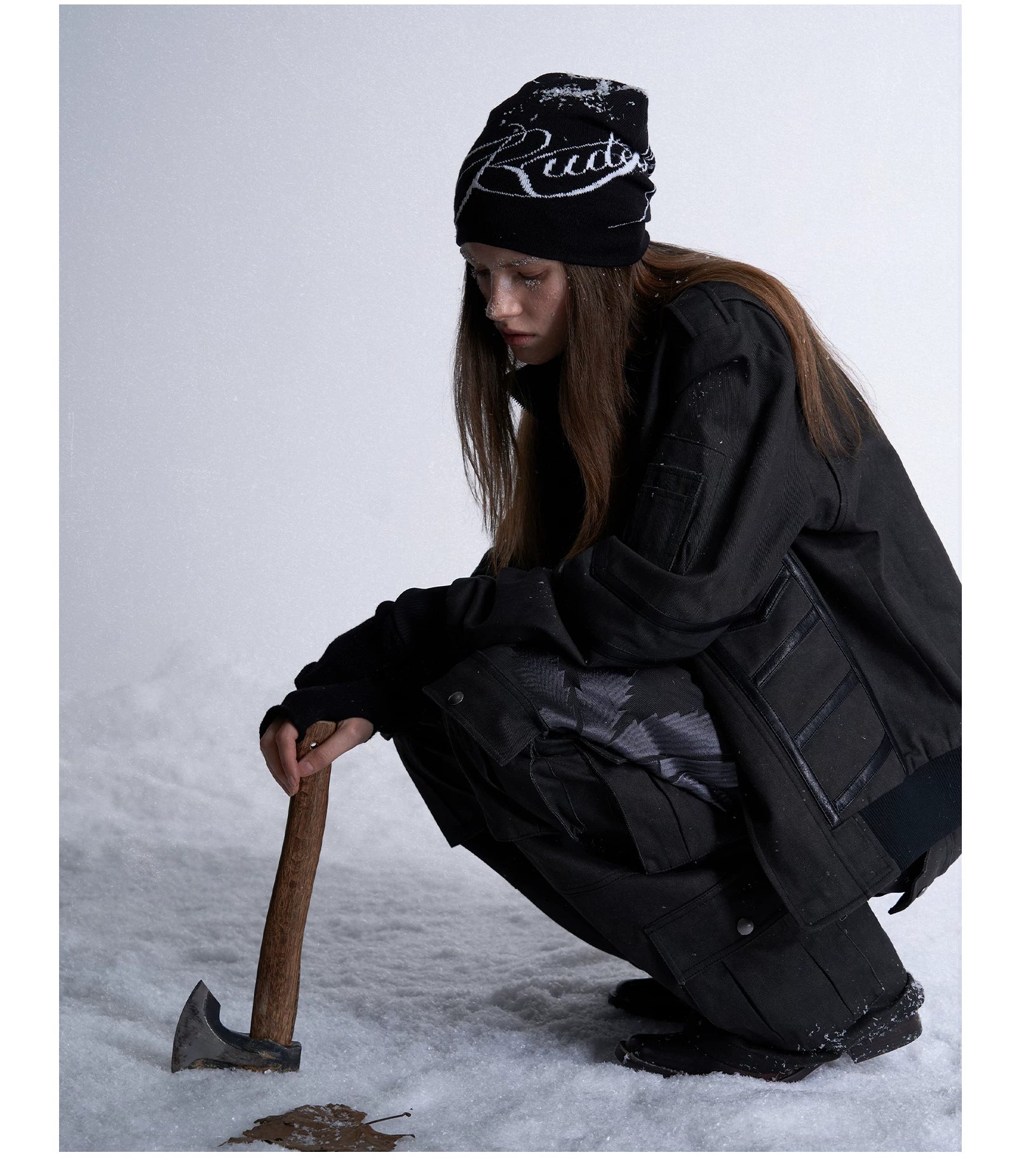 RUDEBRAT wool blend vintage jacquard beanie
