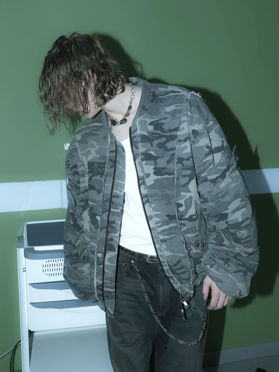 Camouflage Loose Bomber Jacket