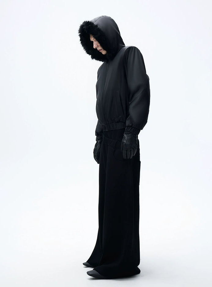 Mountain Carved Fur Collar Cotton Jacket