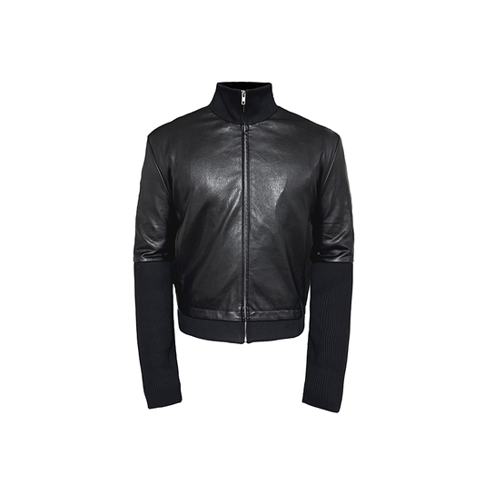 Short Fit Leather Jacket