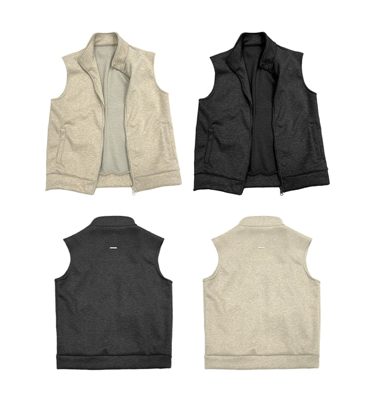 Stand collar zipper vest
