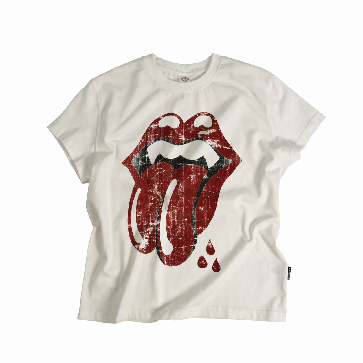 Tongue Spoof Distressed Short Sleeve T-shirt