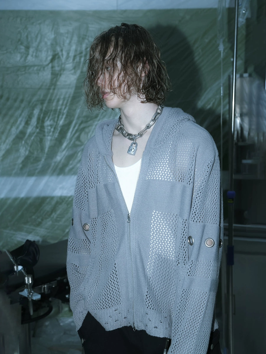 Cut-out Texture Hoodie