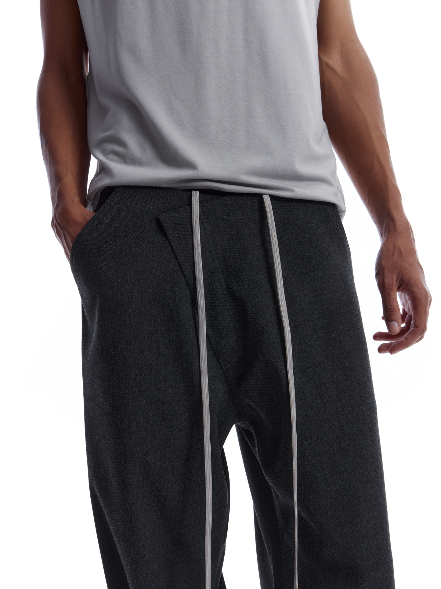 3D Cut Slanted Placket Sweatpants