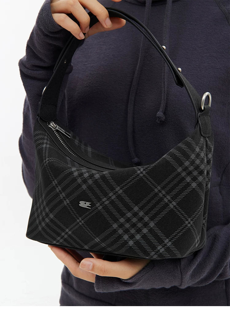 Felt Check Hand Bag