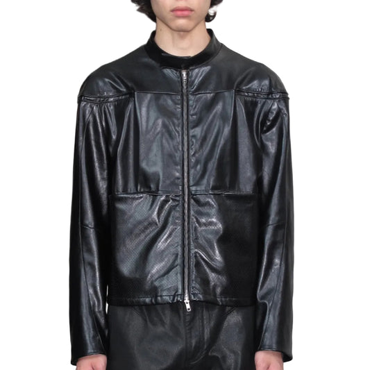 Mesh leather jacket