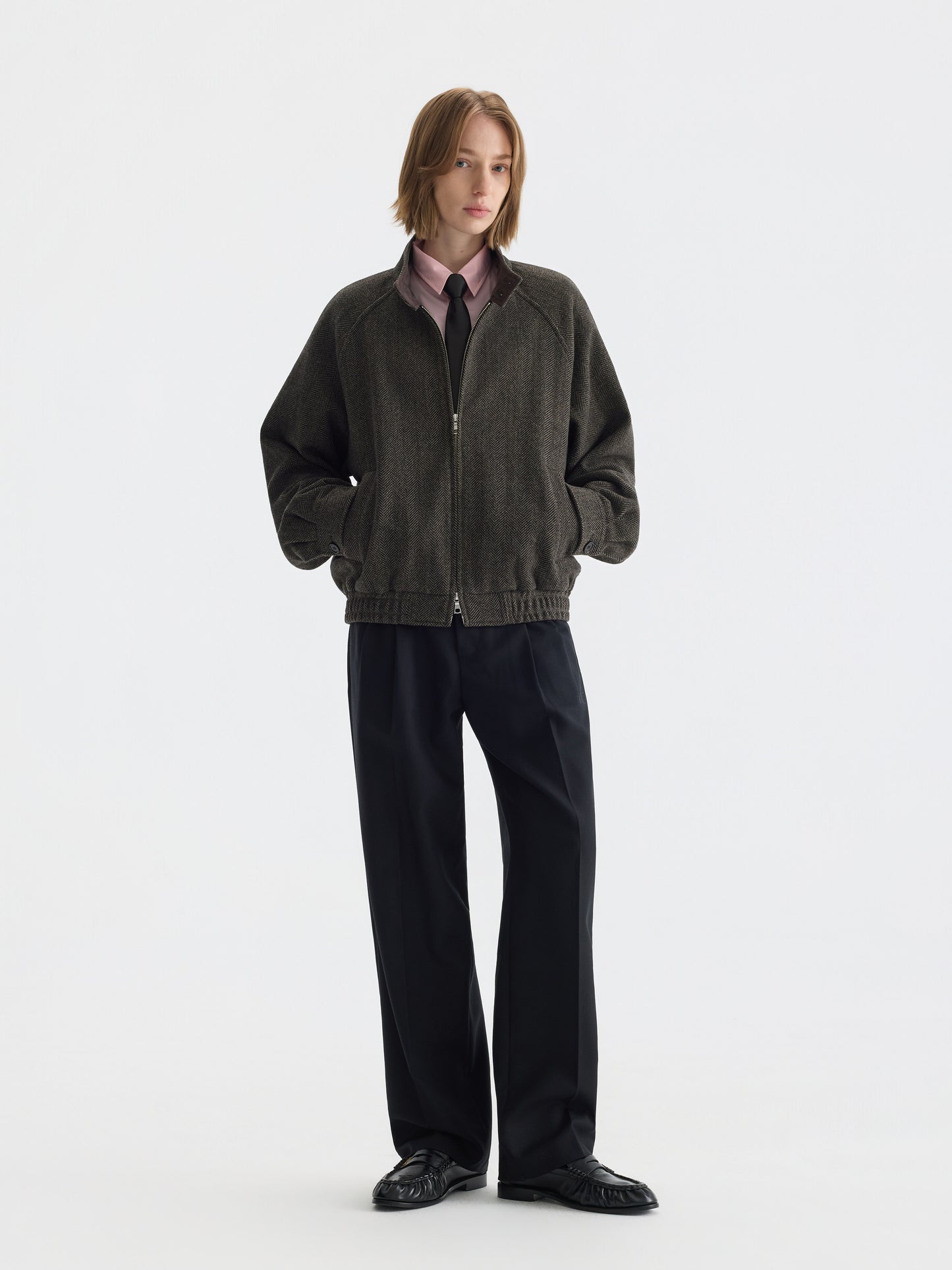 Herringbone Harrington jacket