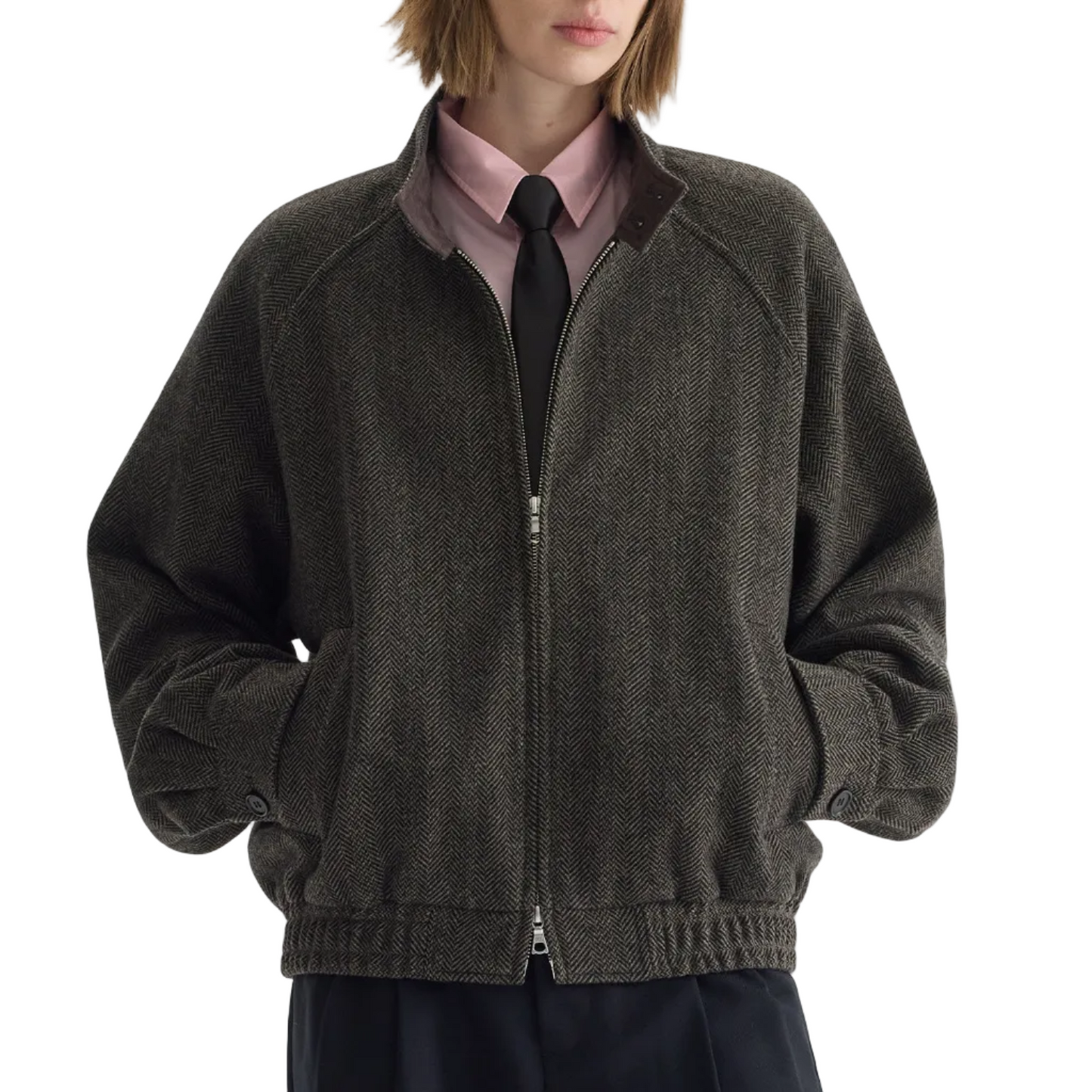 Herringbone Harrington jacket