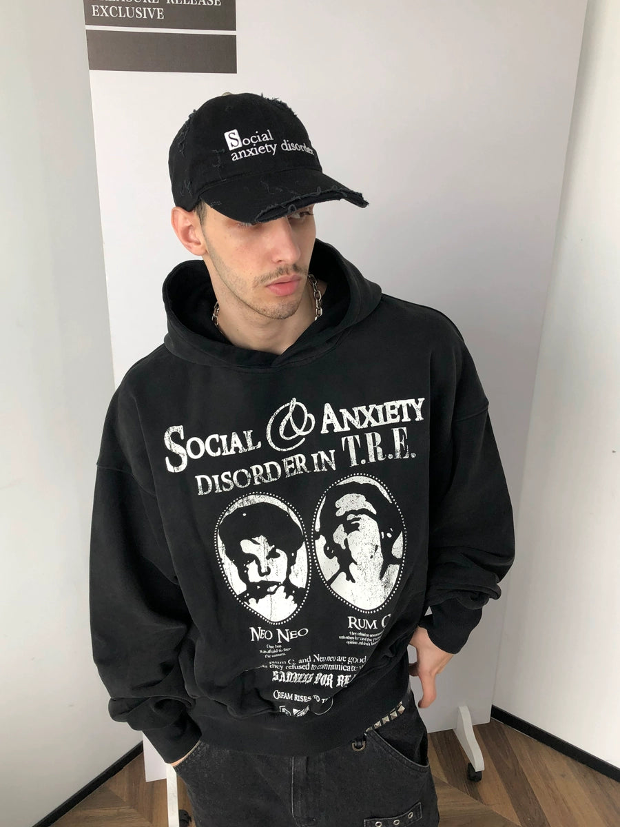 Social Fear Boy Printed Hoodie