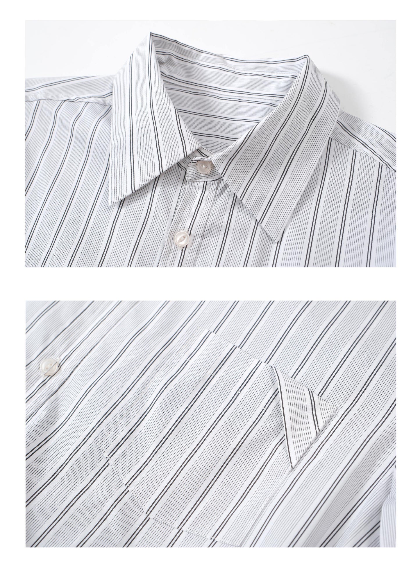 Striped 3D pleated shirt