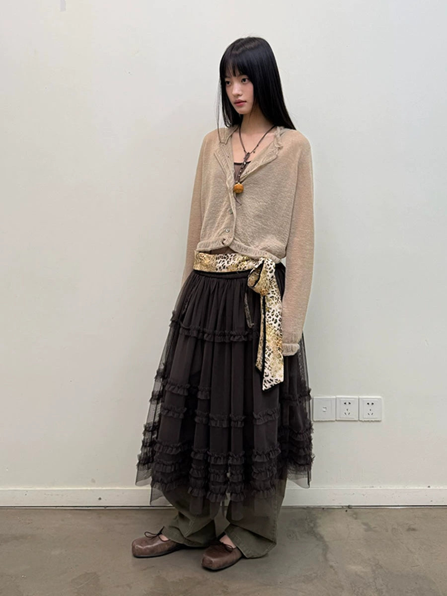Tassel Lace Cropped Cardigan