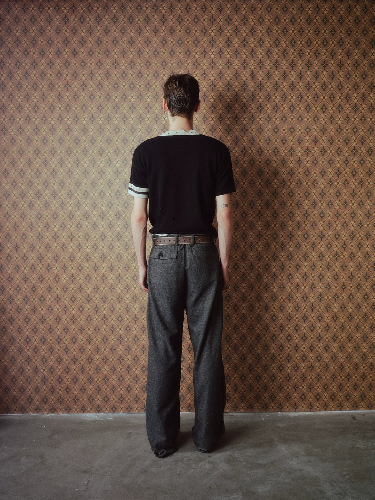 Dirty Mud Destroys Ankle Herringbone Trouser