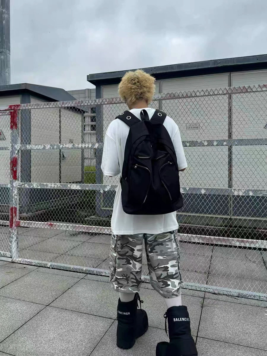 CyberLove Nylon Multi-Pocket Backpack