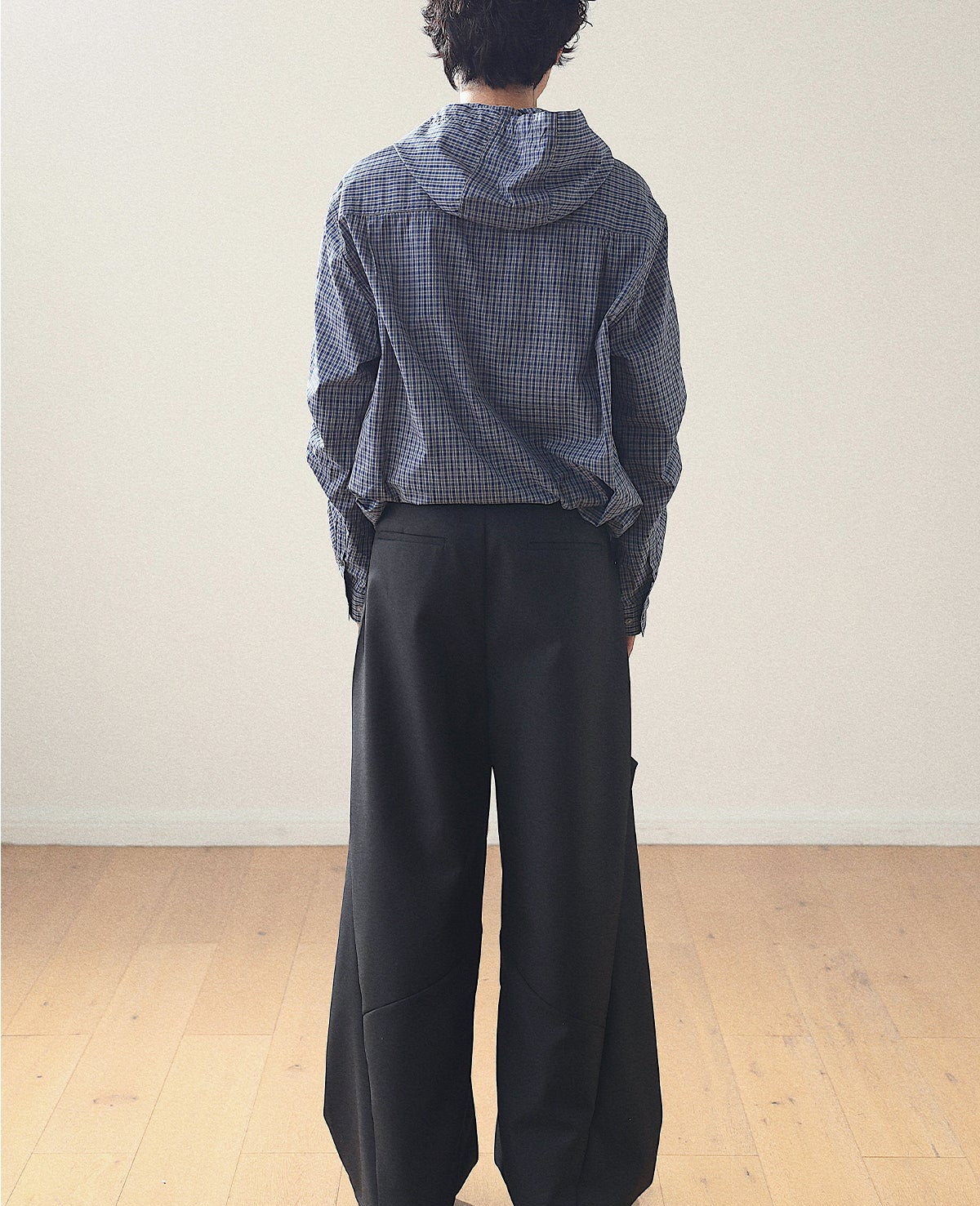Blue CP Hand Plaid Hooded Shirt Jacket