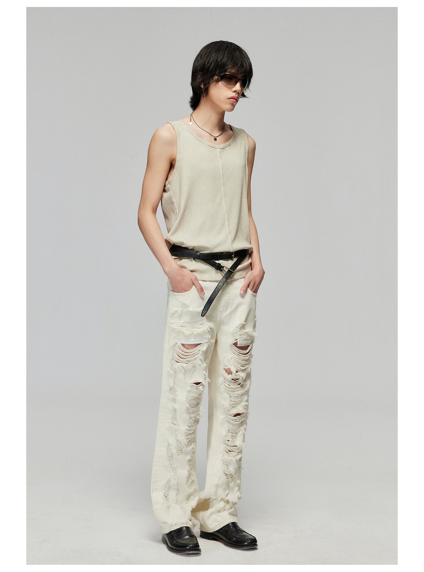Vintage Versatile Double Strip Cowhide Belt