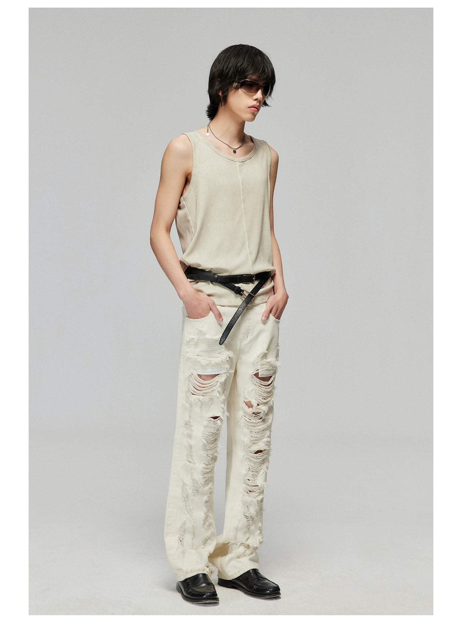 Vintage Versatile Double Strip Cowhide Belt