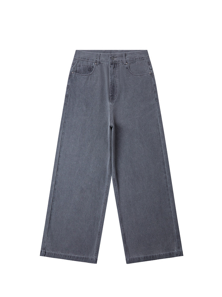 Deep crotch wide-leg jeans