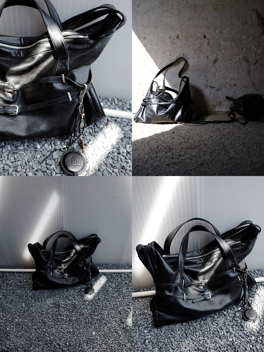 LIMPIDOCULUS TEXTURED PU LEATHER SHOULDER BAG