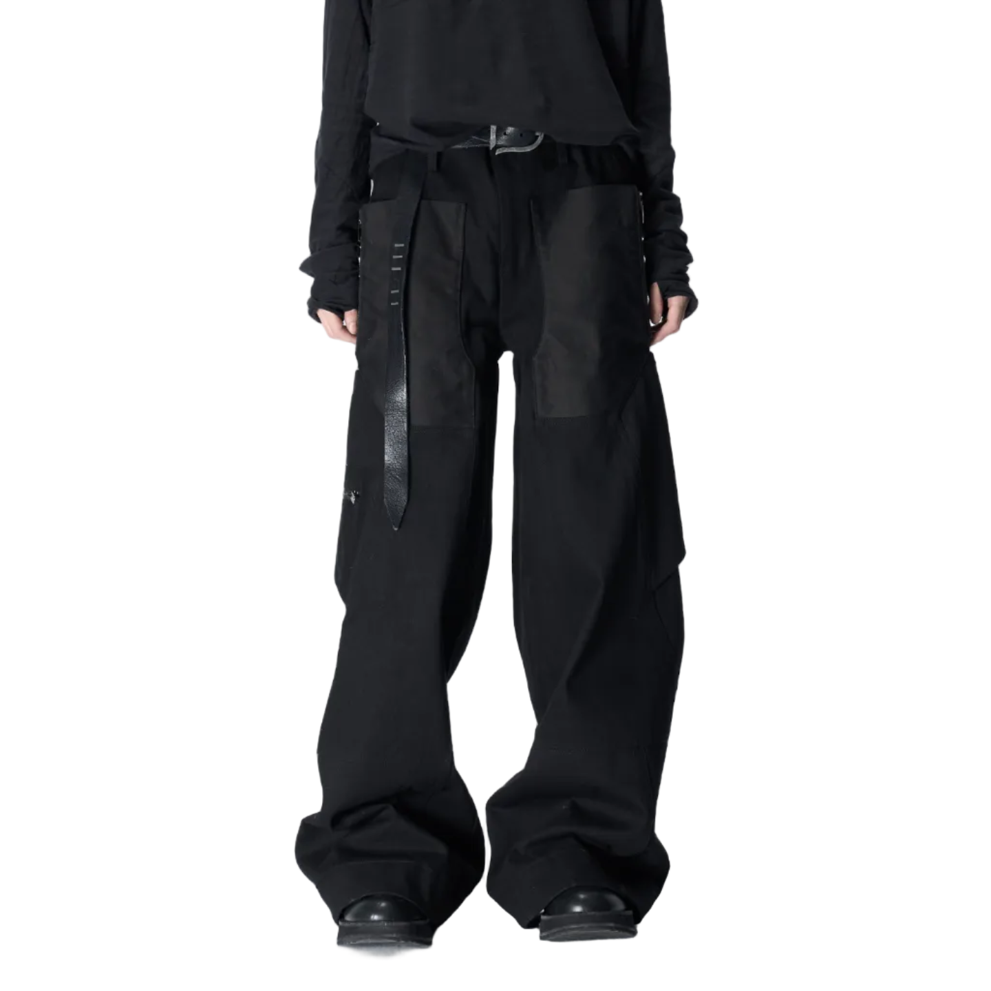[Lunar Rider] multi-pocket patchwork wide-leg pants