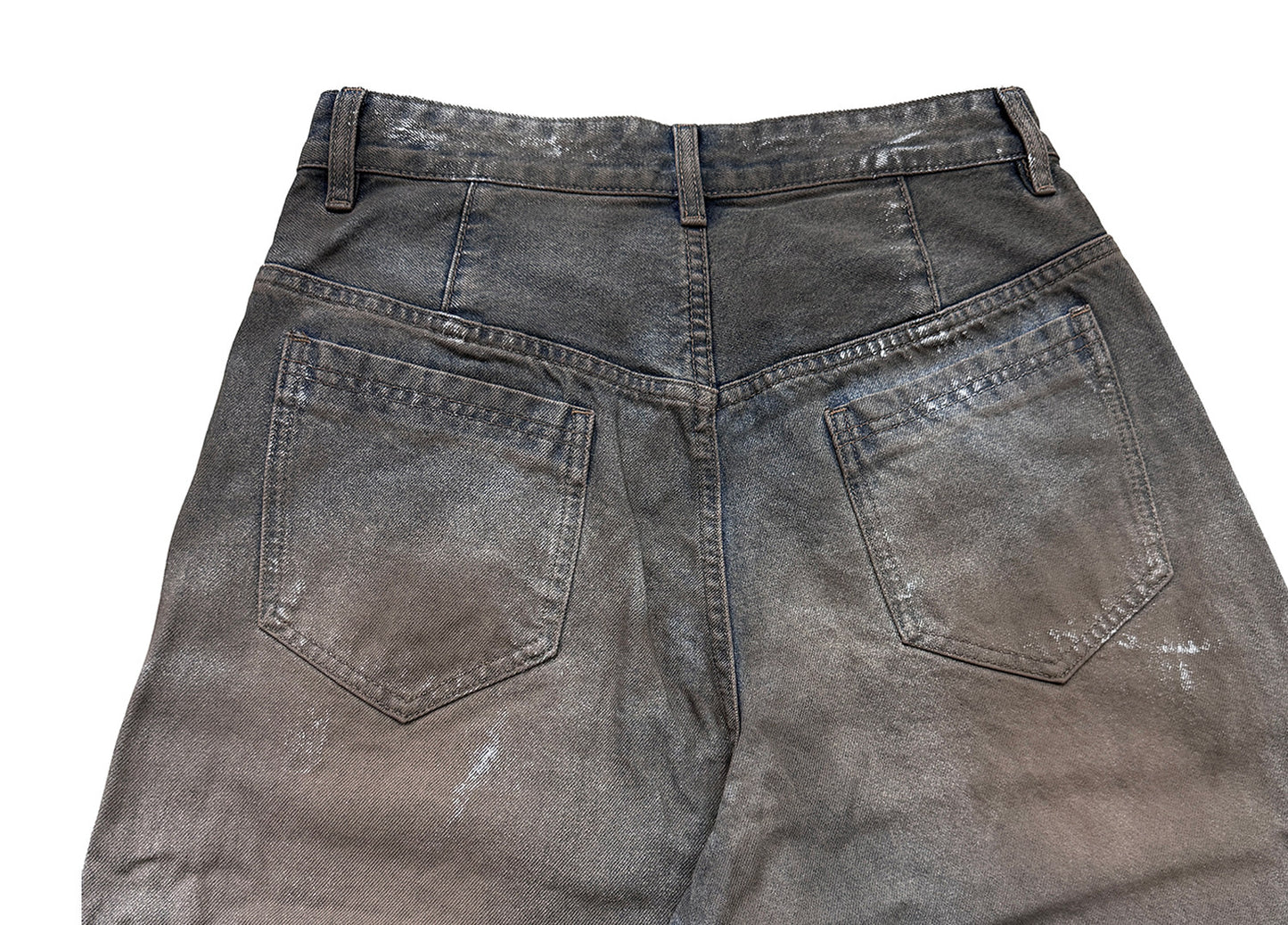 Brushed silver dirty blue washed jeans