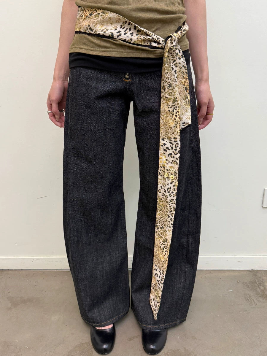 Lace leopard silk scarf