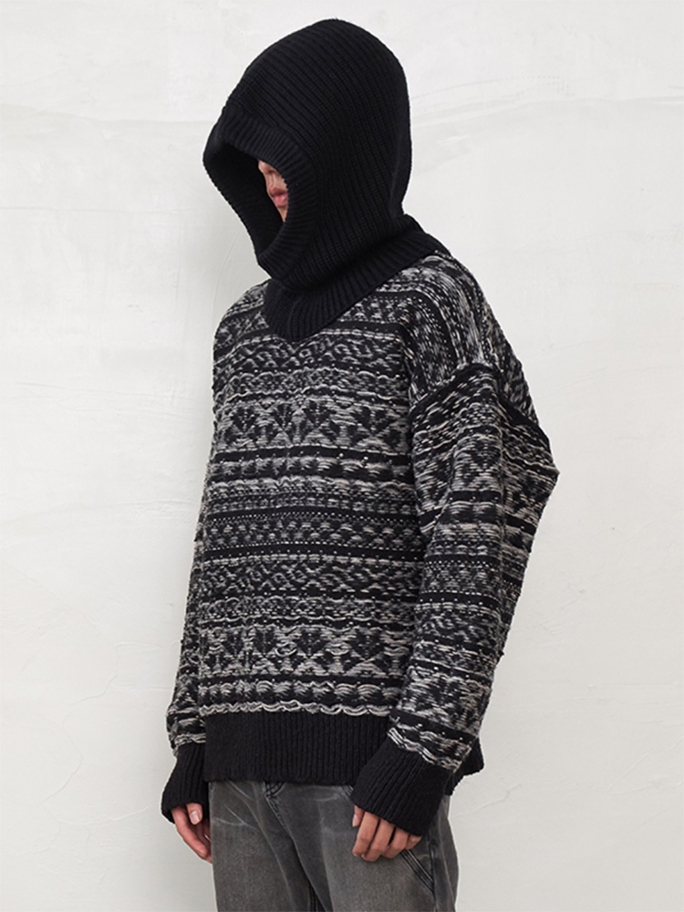 WOOL BLEND KNITTED BALACLAVA