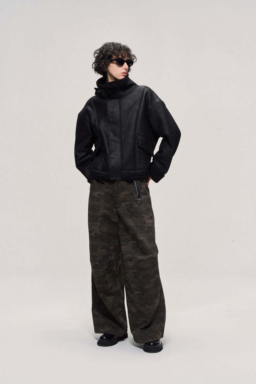 Natural Distressed Suede Fur Jacket