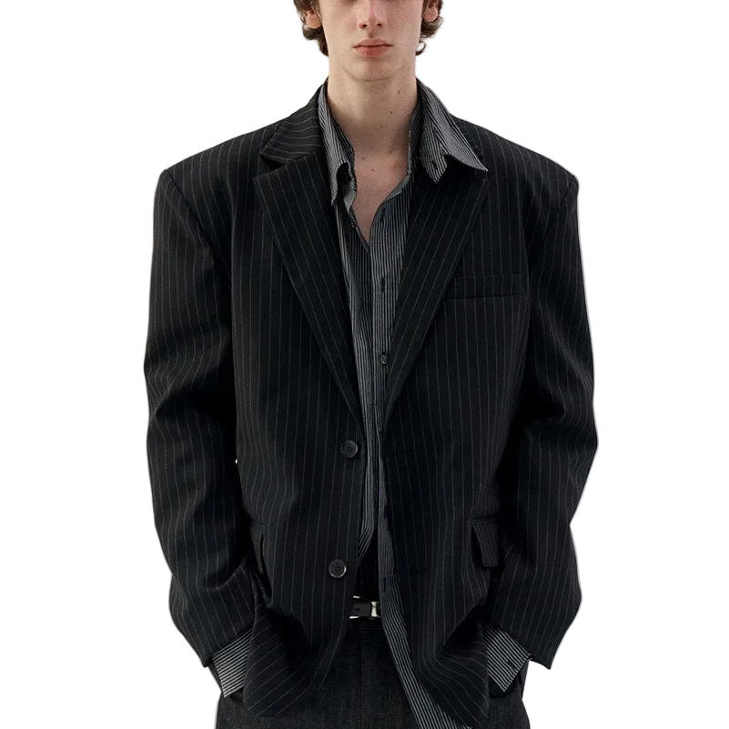 Vintage black stripe structured jacket